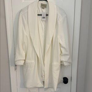 Dakota Blue Cream Open-Front Blazer with Shawl Collar